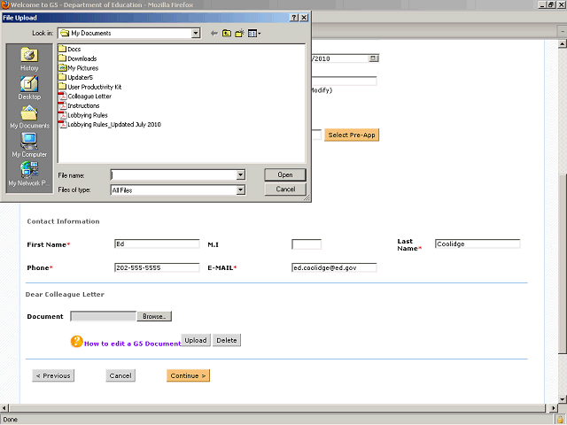 Screen image of this step