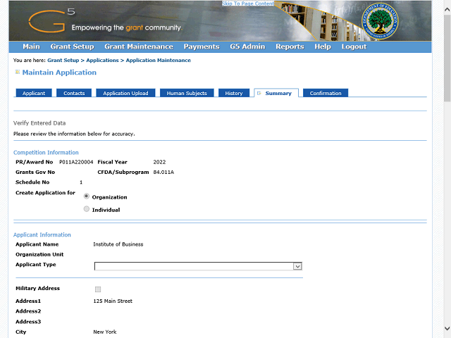 Screen image of this step
