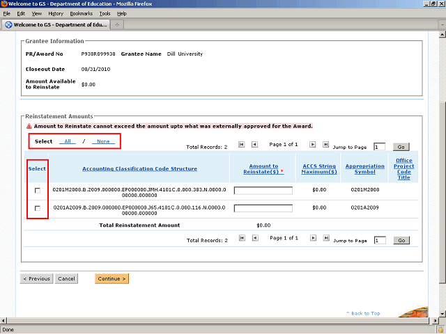 Screen image of this step
