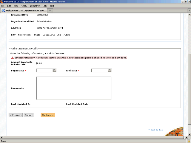 Screen image of this step