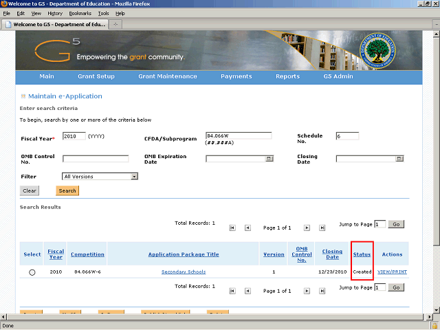 Screen image of this step