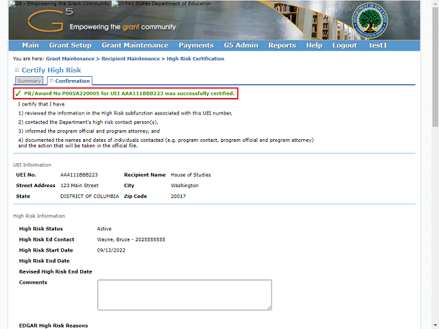 Screen image of this step