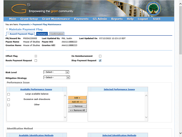 Screen image of this step