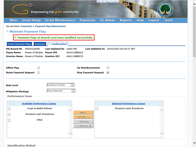 Screen image of this step