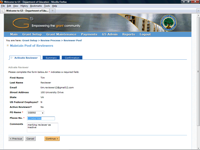 Screen image of this step