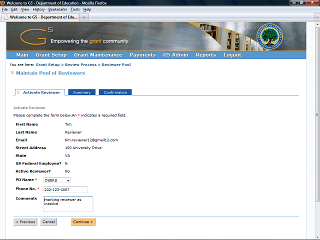 Screen image of this step