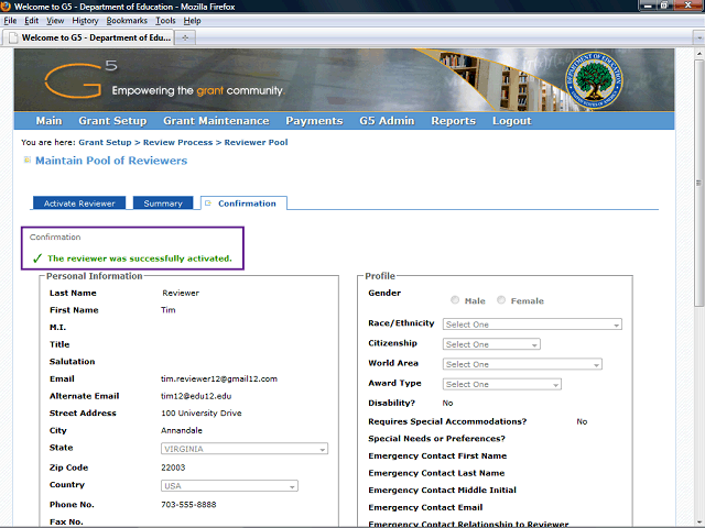 Screen image of this step