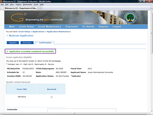 Screen image of this step
