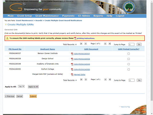 Screen image of this step