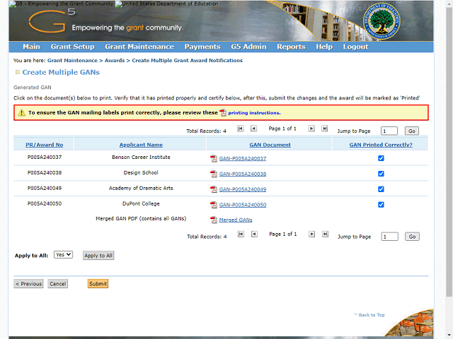 Screen image of this step