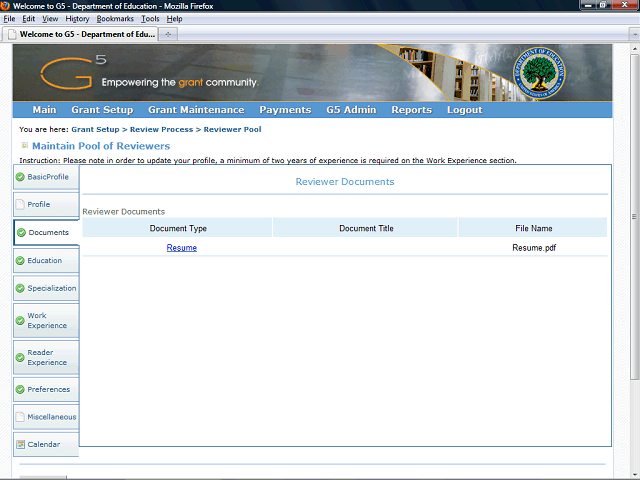 Screen image of this step