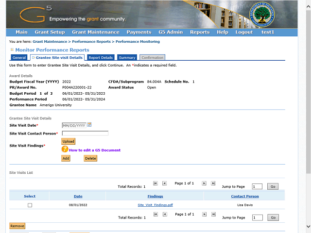 Screen image of this step