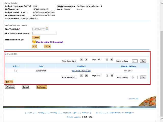 Screen image of this step