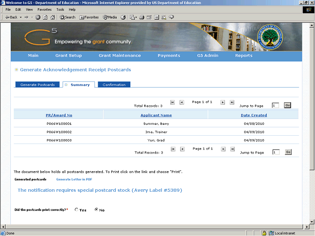 Screen image of this step