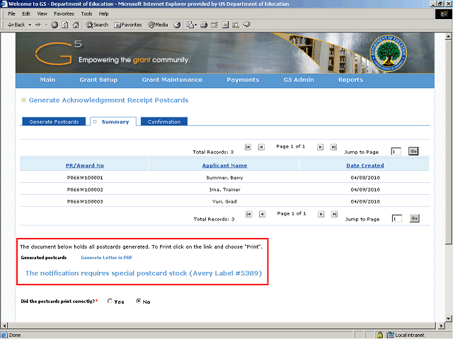 Screen image of this step