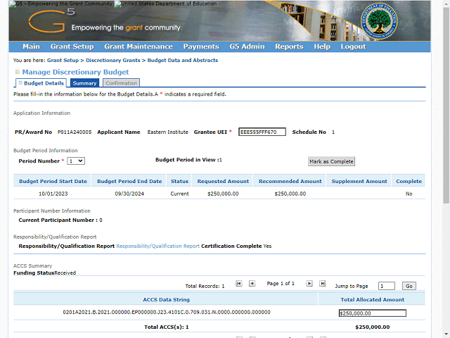 Screen image of this step