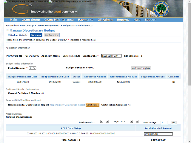 Screen image of this step