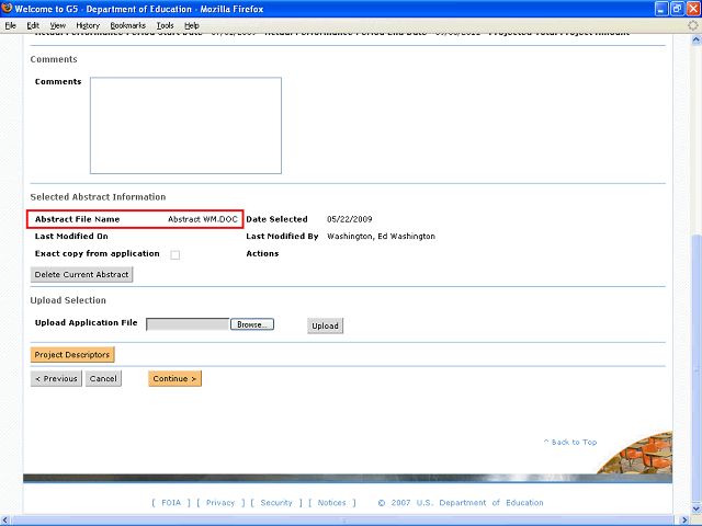 Screen image of this step